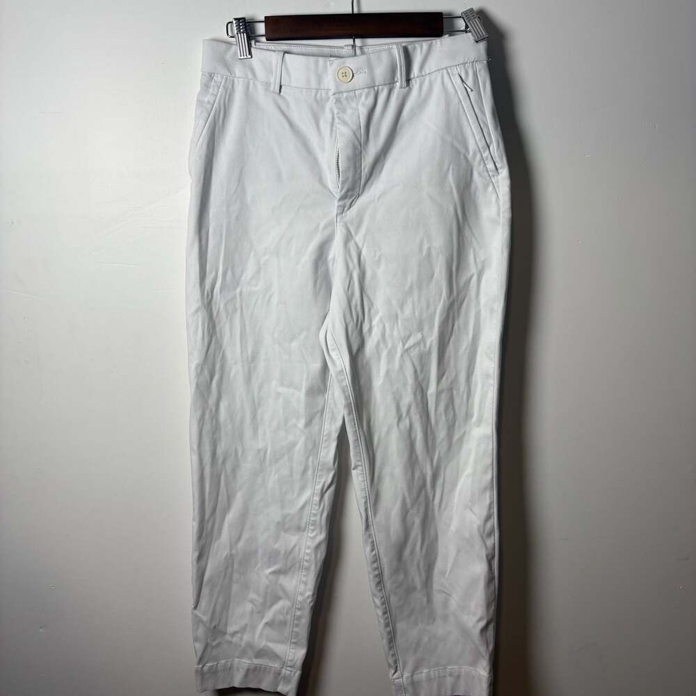 SPANX White Chino Pants with Zipper Detail, Size M